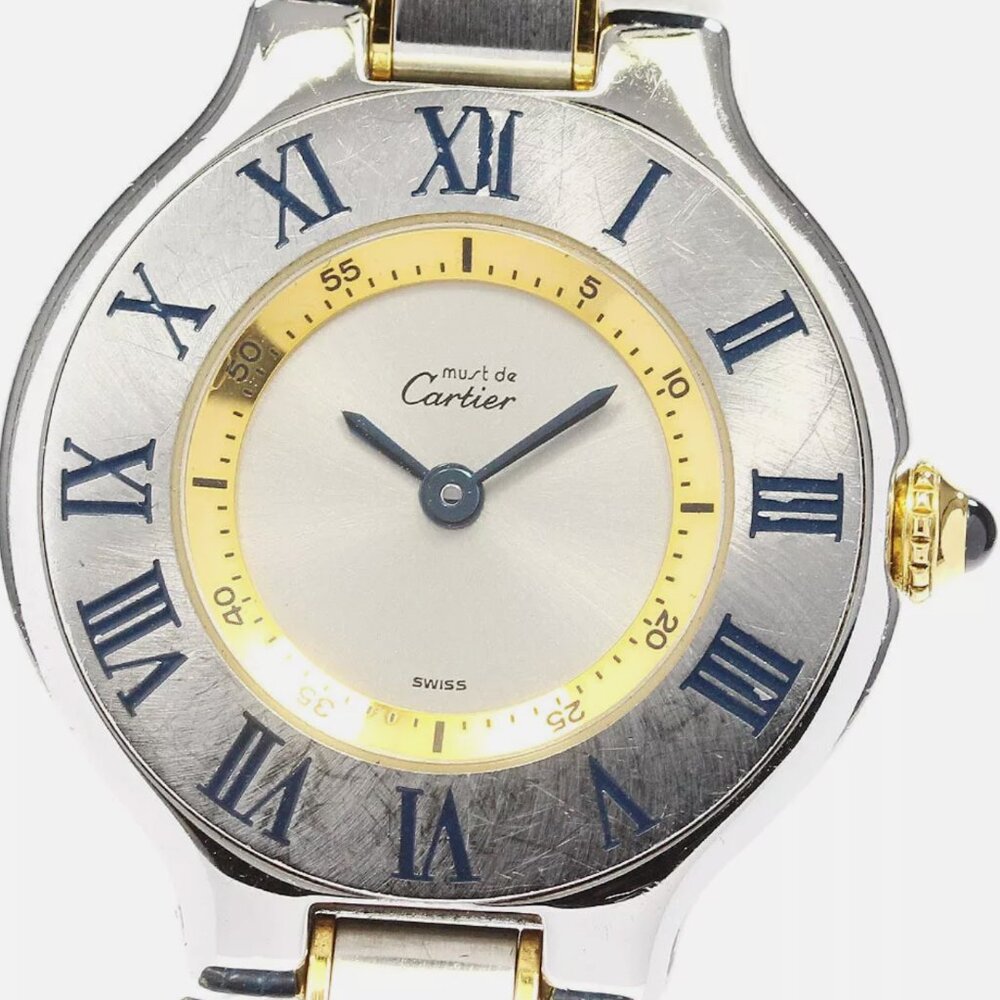 RARE Cartier Ladies Blue Leather Must De Watch - Picture 2 of 5